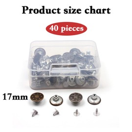 XTTIUN Jean Buttons,17MM Metal Overalls Buttons,Extender Jeans Button,Buttons No Sew Metal Buttons, Extender Waistband Extender Jeans Button 40Pcs