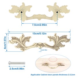 Brosay French Provincial Drawer Pulls European Style Vintage Cabinet Handles 5 Inch Shabby Chic Drawer Handles for Furniture Cupboard Dresser Closet Door 4Pcs(Rice)