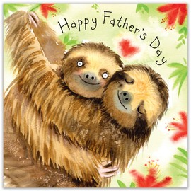 Twizler Father's Day Card for Dad - Sloths - Happy Fathers Day Card from Son or Daughter - Cute Daddy Father Day Card