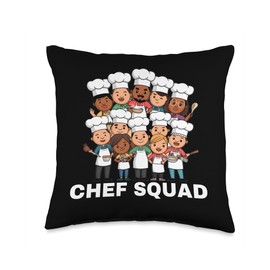Chef Squad Fun Culinary Team Cooking Throw Pillow