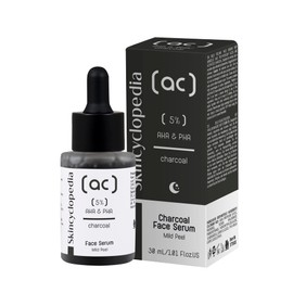 Skincyclopedia - Activated carbon serum with 5% AHA & PHA, exfoliating face serum, improves skin complexion, chemical exfoliation for your face, highly effective facial care (1 x 30 ml)