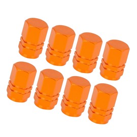 Hihaha 8pcs Orange Tire Stem Valve Caps Wheel Valve Covers for Car Bike Durable Material