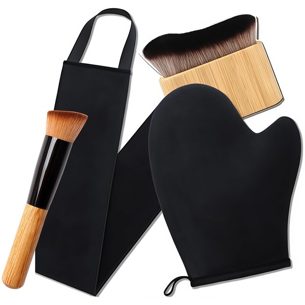 AstraGlam 4-in-1 Self Tanning Mitt Set, Fake Tan Mitt, Back