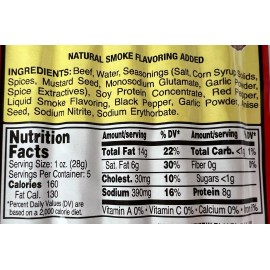The Jerky Hut Beef Sticks 5oz - 100% Beef, NO Pork - Various Flavors! YOU PICK! - JH Habanero Beef Sticks 5oz