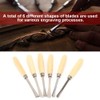 6pcs Carving Tool Kit Semicircle Wood Carving Hand Chisel Tool