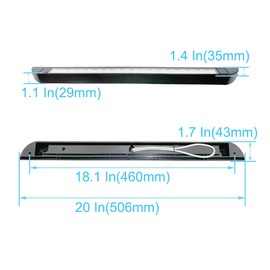 QHLightlux 20 Inch RV LED Awning Porch Light Fixture, Down Angle Flood Beam Exterior Lights 6000K Cool White Low Current Draw 12V/24V DC, Plastic Housing Black Finish, for Camper Truck Trailer, 2 Pack