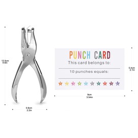ONEDONE Reward Punch Cards Pack of 200 with Hole Puncher Behavior Incentive Awards for Teachers Kids Students Home Classroom School Business Loyalty Card - 3.5" x 2"