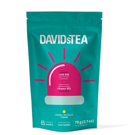 DAVIDsTEA Cold 911 Herbal Tea – Caffeine-Free Tea Bags with Peppermint, Eucalyptus & Juniper – 65 Tea Bags – Refreshing & Soothing Wellness Blend