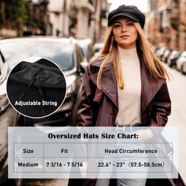 Comhats Fall Visor Beret Newsboy Hat Cap for Women Ladies Pageboy Cabbie Merino Wool Black Cotton Filling Lining Medium