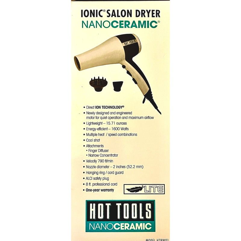 Hot tools Lite nano ceramic Ionic 40% faster salon dryer