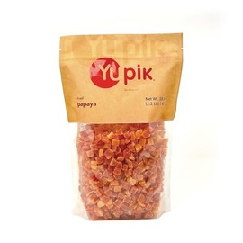 Yupik Dried Papaya, Diced, 2.2 lb (35.2 oz), Gluten-Free, Vegan, Kosher, Sweetened Tropical Dried Fruits, Cubed Papaya Pieces, No Added Sulphites, Fruity Snacks, For Baking, Topping & Inclusions
