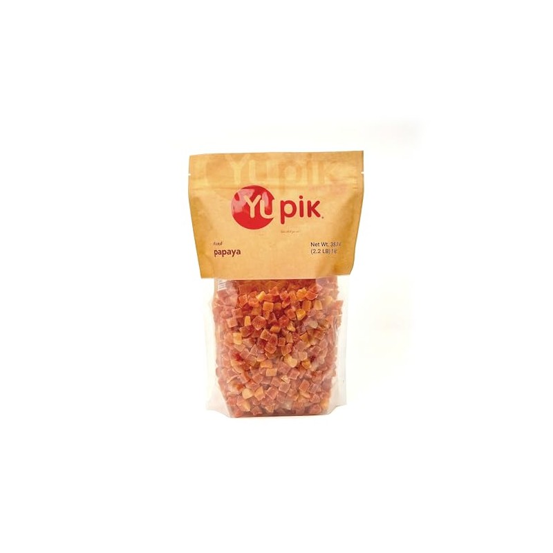 Yupik Dried Papaya, Diced, 2.2 lb (35.2 oz), Gluten-Free, Vegan,