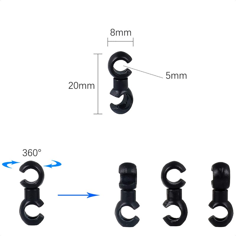 VANICE 10 Pcs Bicycle Brake Cable S Style Clips Buckle