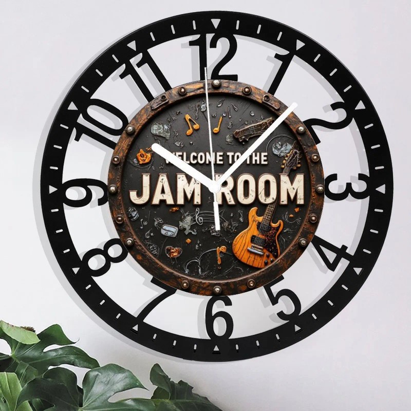25cm Circular Iron Wall Clock with a Gas Station Price