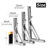 KAUJIAREN Folding Shelf Brackets, Heavy Duty Collapsible L Bracket, Black