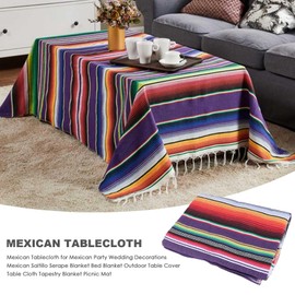 Gokelomg Mexican Tablecloth for Wedding Decoration, Mexican Saltillo Serape, Blanket for Bed Outdoor, Table, Blanket Cloth Tapestry, Picnic Rug