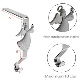 XENTUMI Christmas Stocking Holder for Mantle Set of 8, Reusable Christmas Stocking Ho...