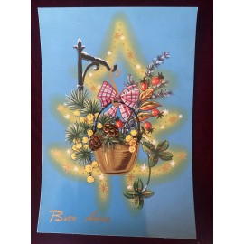 Vintage postcard "Happy new year" in Italian