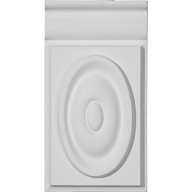 Ekena Millwork PB04X07X01BR Bradford Bullseye Plinth Blocks, 4 3/4"W x 7 3/4"H x 1"P, Primed