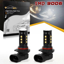 Partsam 2 Pack White 6000K 9006 HB4 Super Bright Fog Driving Light Bulb Lamp Set