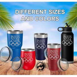 Paris Sports 2024 Stainless Steel Vacuum Tumbler, Insulated Engraved Tumbler, Summer Paris France Travel Mugs, 2024 France Paris Tumbler Cup