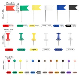 YIXISI 720 Pieces 24 Types Map Push Pins, Plastic Push Pins, Push Pins, Decorative Drawing Pins, Marking Pins, Colourful Head Pushpins, Flag Pins, Colourful, for Maps, Cork Pin Board, Marking