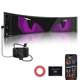 Vanesa 2PCS Large Devil Eyes Light for Cars/Truck 4.7x23.4 Inch, Led Eyes for Car/Truck Windshield, Flexible Led Digital Display, Programmable Scrolling LED Sign for Business Shop Bar Concert