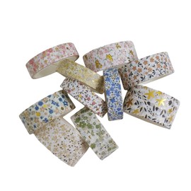 Etncy Life Flower Washi Tape Set Decorative Scrapbook Tape, Cute Craft Tape, Scrapbooking Bullet Journal Supplies, Bible Journaling, Planner Accessories (Style2-10Pcs)