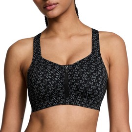 Victoria's Secret Women's VSX Knockout Front Close Sports Bra, High Impact Underwire, Black VSX Logo, 38D