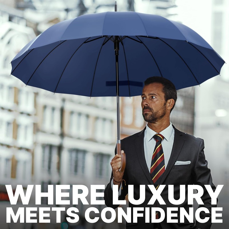 Royal Walk Large Umbrella for 2 Persons, Navy Blue, 54