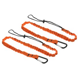 PATIKIL Tool Lanyard with D Hook, 2 Pack 43 Inch Safety Tool Leash 0.8 Inch Width for Fall Protection, Orange