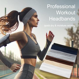 7-Piece Non-Slip Fashion Sports Headbands for Women: Soft Cotton Cloth Stretchy Hair Bands for Workout, Yoga, Running