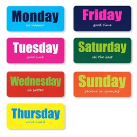 Days of The Week Magnets, Magnetic Week Labels with Encouragement Quote,Colorful Inspirational Magnets,Cute Decorative Magnets for School Home Locker Whiteboard (7 Pieces)
