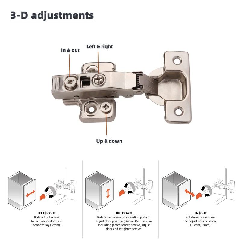 DecoBasics Full Overlay Soft Close Cabinet Hinges for Kitchen Cabinets
