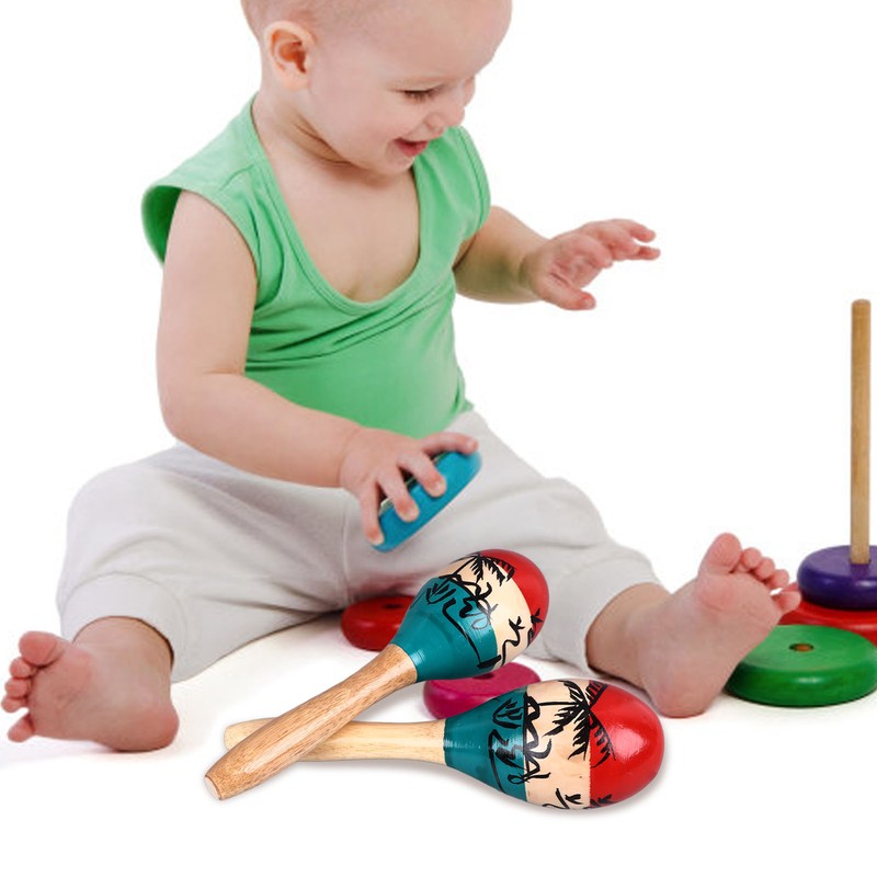 2Pcs Sand Hammer Maraca Shaker Rattle Portable Percussion Instrument Musical