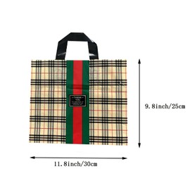 50 Count 9.8'' x 11.8'' Plastic Brown Thank You Bags with Handle for Customers Parties Favors Goodies