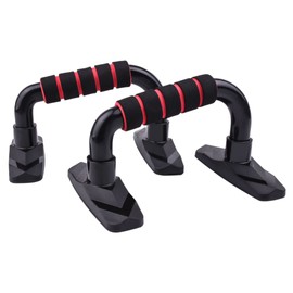 Charmoon Push Up Bar, Push Up, Inside, Load Capacity 661.1 lbs (300 kg), Heavy Duty, Non-Slip, Inclined Grip, Lightweight, Strength Training (Red)