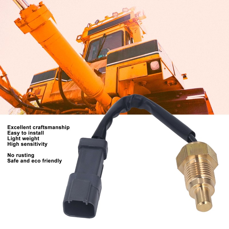 2Pin Excavator Water Temperature Sensor Brass High Accuracy Robust Water