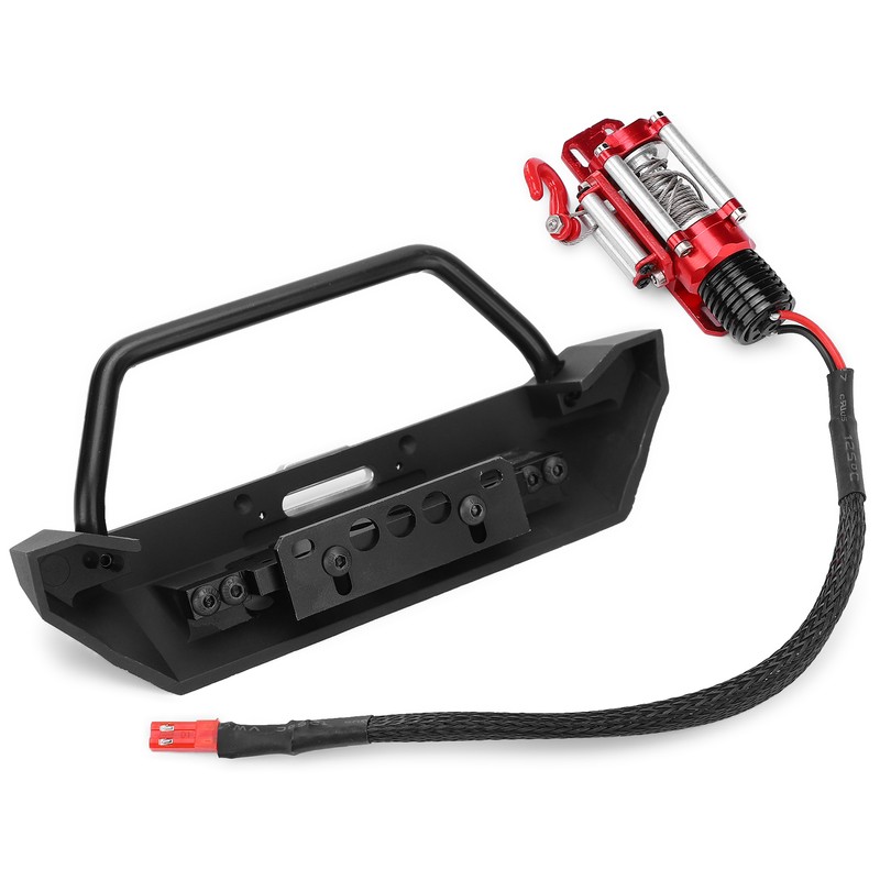Front Bumper Manual Winch Upgrade Kit Accessory Fit for TRX4/SCX10
