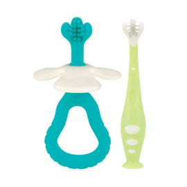 Dr. Talbot's 2-Piece Infant Toothbrush Training Set with Easy Grip Handle - 6+ Months