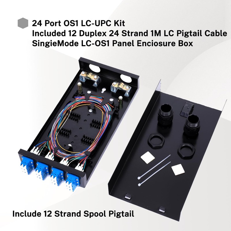 GESD Duplex Fiber Enclosure with 24 Port LC-OS1 Box, LC-OS1