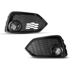 AUTOWIKI LED Fog Light For 2017-2019 Honda Civic Hatchback/Si/Type R Fog Lamps Kit Assembly for 17-19 Honda Civic Hatchback Si Type R Clear Lens Fog Lamp with Wiring Kit Switch