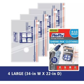 HMS Mfg. Co. 4Pack Large Vacuum Storage Bags - Space Saver Vacuum Sealer, Under Bed Storage