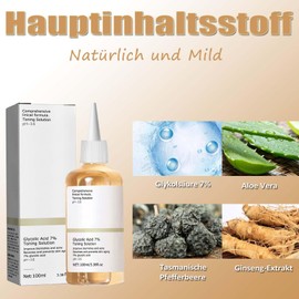Glykolsäure 7% Toning Resurfacing Solution,Glykolsäure Toner,Peeling & Mitesser Entfernen Glykolsäure,Fördert Fettige Haut & Akne,Hohe Feuchtigkeitszufuhr,Stärkt die Haut, Verbessert Hautunreinheiten
