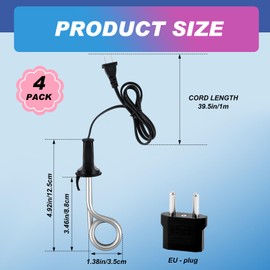4 Pcs Immersion Heater Small Portable Immersion Water Heater 300w 120/240v Dual Voltage Traveling Camping Accessories for Coffee Tea Soup Electric Water Portable Reheater(Black)