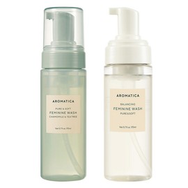 Aromatica Pure & Soft Chamomile & Tea Tree Feminine Cleanser 170ml + Pure & Soft Feminine Cleanser 170ml Set, 1 Piece / 아로마티카 퓨어 앤 소프트 캐모마일 앤 티트리 여성청결제 170ml + 퓨어 앤 소프트 여성청결제 170ml 세트, 1개