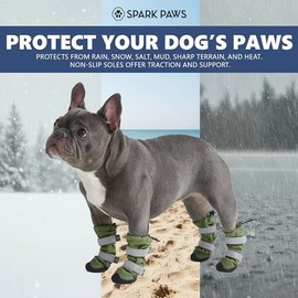 Spark Paws Botas de lluvia para perros, zapatos impermeables para perros medianos a grandes, antideslizantes, botines y protectores de patas para perr