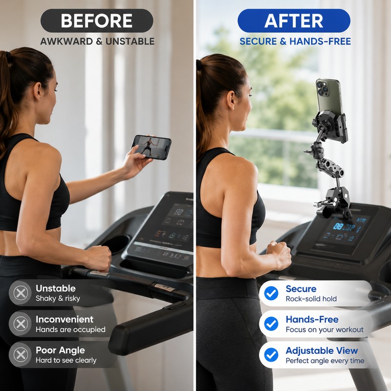 Adjustable Phone Mount for Dashboard & Flat Surfaces – Dual