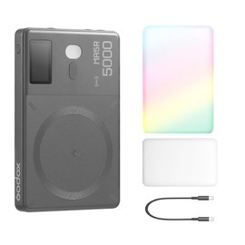 Godox MA5R RBG LED Light Magnetic Charging Full-Color Mini on Camera Lights Selfie Fill Lighting Color Temperature 1800K-10000K, Supports Both NFC and Bluetooth (Black)