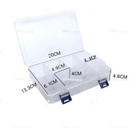 comvastars 8 Compartment Storage Box Transparent Sorting Box with Adjustable Dividers for Small Parts, Sewing Accessories, Earrings, Toys, Beads
